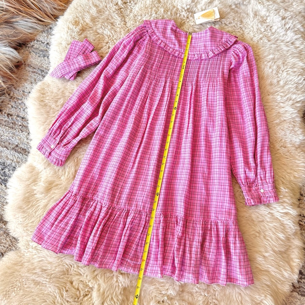 💋SOLD💋✨🎪🌷DÔEN ‘ Madge’ Rosy St Germain Plaid Organic Cotton Nightgown Dress - Picture 11 of 15